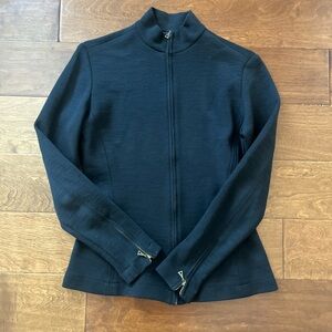 Anne Klein Black A-Line Wool Jacket Sweater